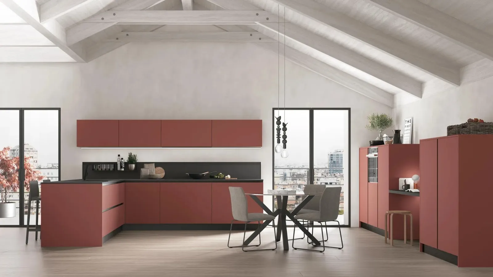 Modern Kitchen with Young 06 peninsula by Stosa