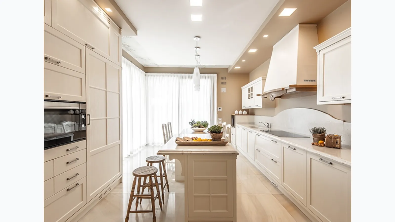 Shabby Chic Kitchen with Kreola Island by Marchi