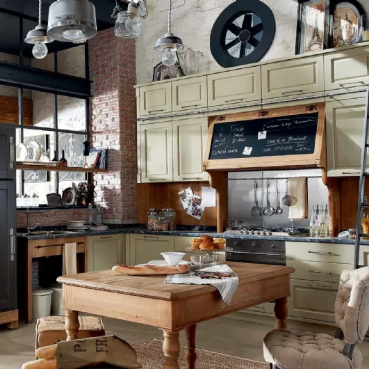 Corner Shabby Chic kitchen Nolita in lacquered wood by Marchi.