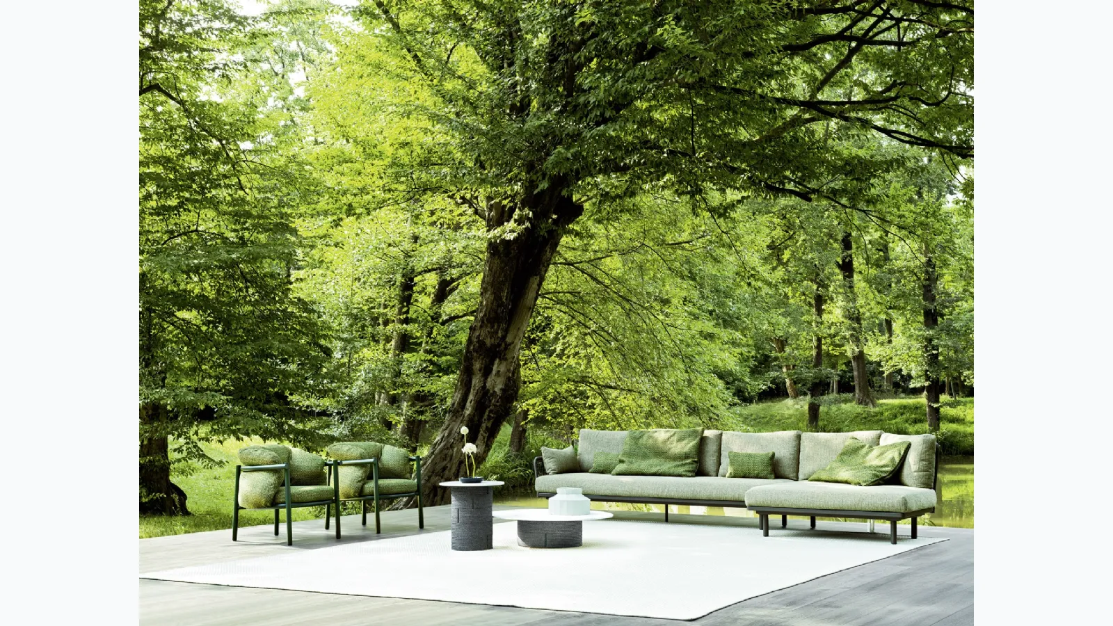 Outdoor lounge Alluminum and Fabric sofa 