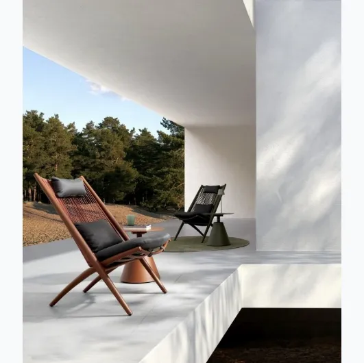Aloha armchair and table in fabric and aluminum by Bizzotto.