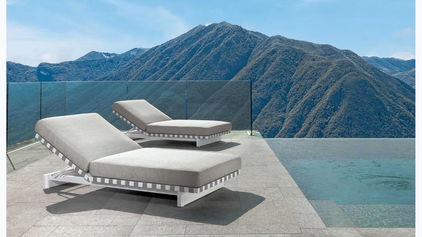 Sunbed Argo Alu in fabric and aluminum by Talenti.