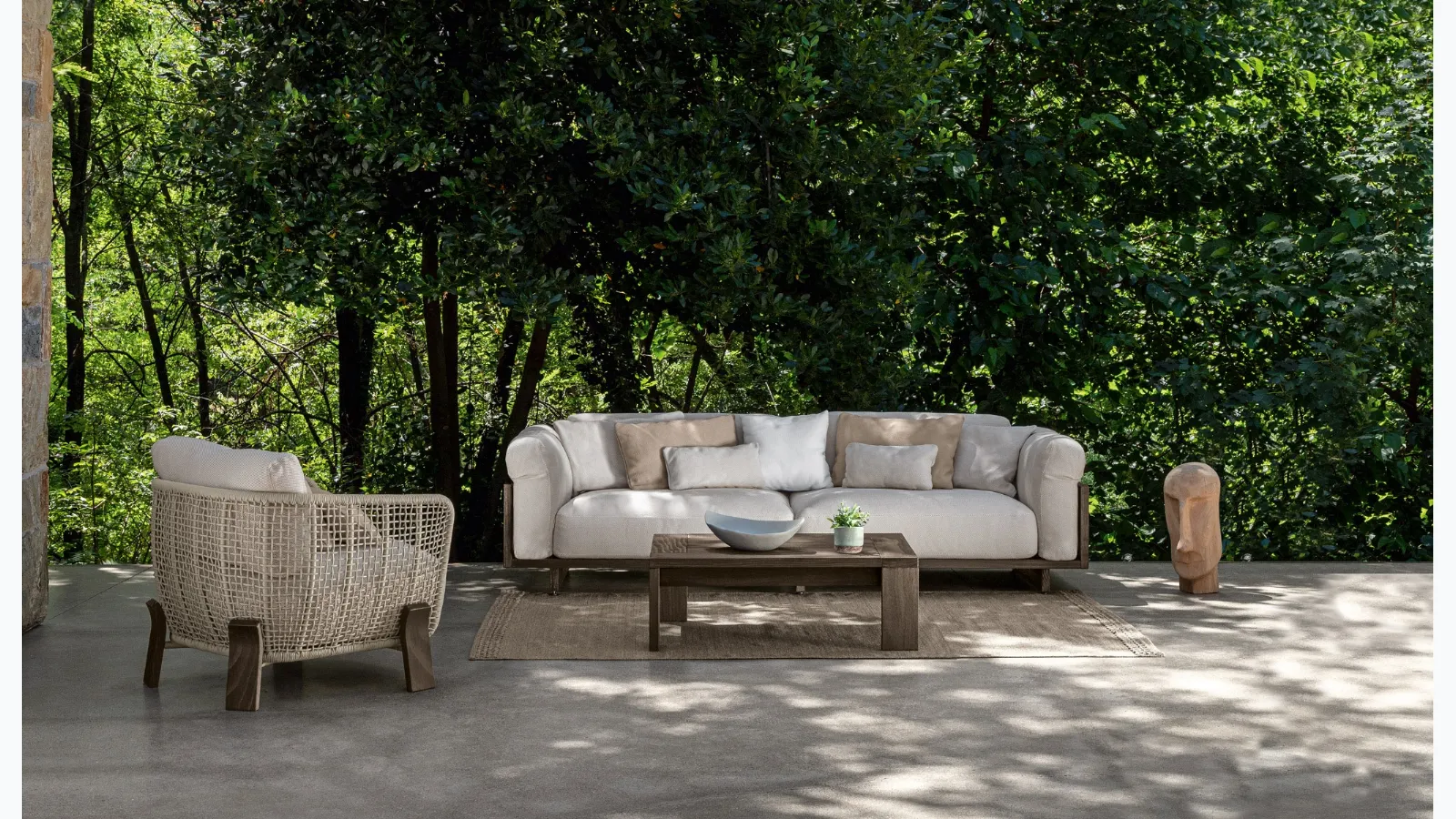 Outdoor furniture in fabric and wood Argo Wood by Talenti.