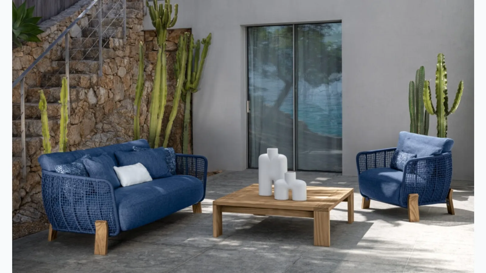 Outdoor furniture Argo Wood Love Seat by Talenti.