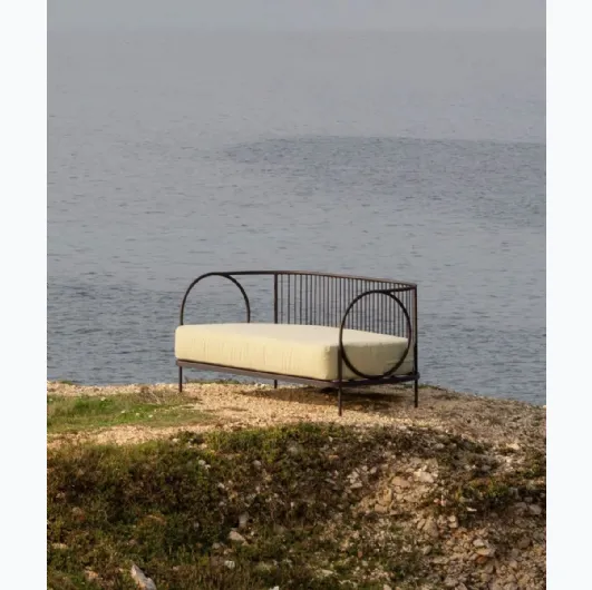 Ariete metal and fabric sofa by Unopiu