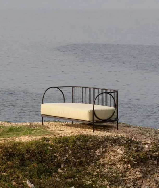 Ariete metal and fabric sofa by Unopiu