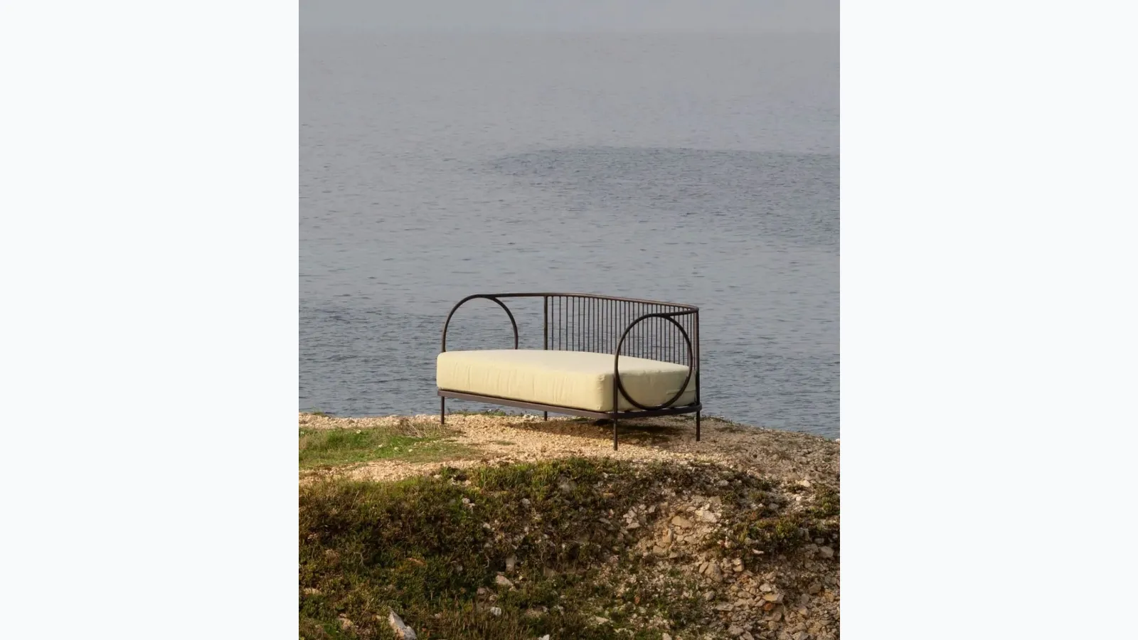 Ariete metal and fabric sofa by Unopiu