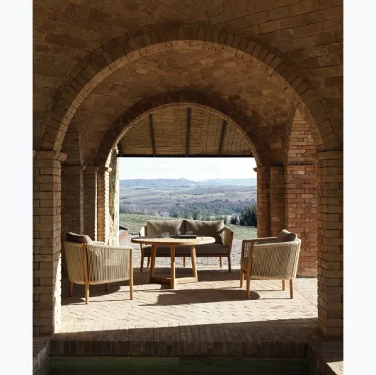 Outdoor furniture in wood and polypropylene fiber Boboli by Molteni & C.