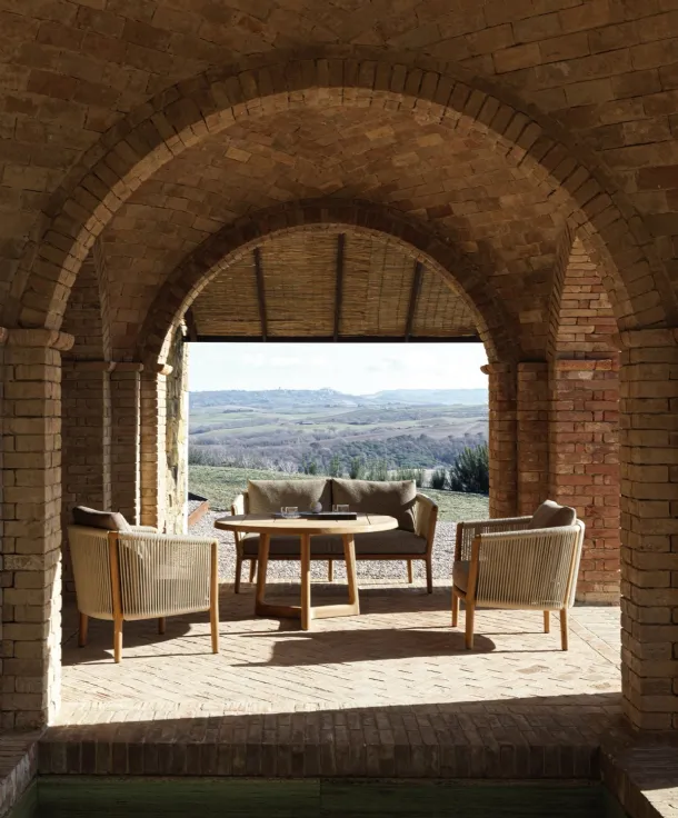 Outdoor furniture in wood and polypropylene fiber Boboli by Molteni & C.