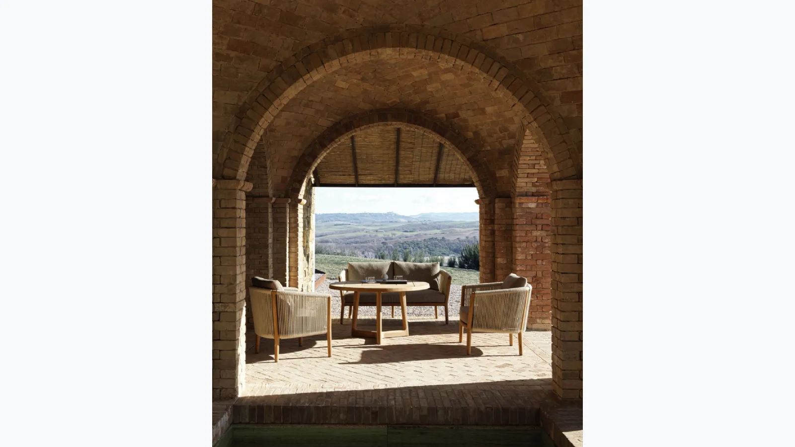 Outdoor furniture in wood and polypropylene fiber Boboli by Molteni & C.