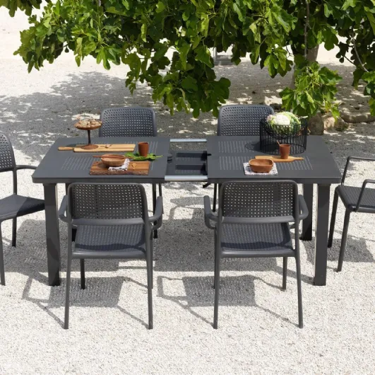Stackable outdoor chair with arms Bora by Nardi