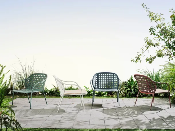 Steel Brise armchair by Gervasoni.