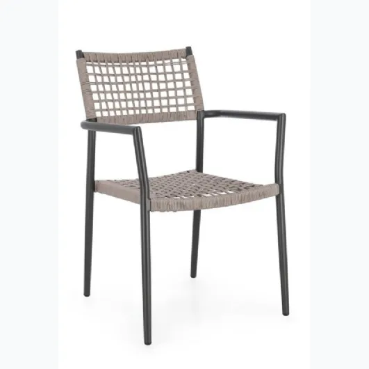 Caleta chair in rope and aluminum by Bizzotto.