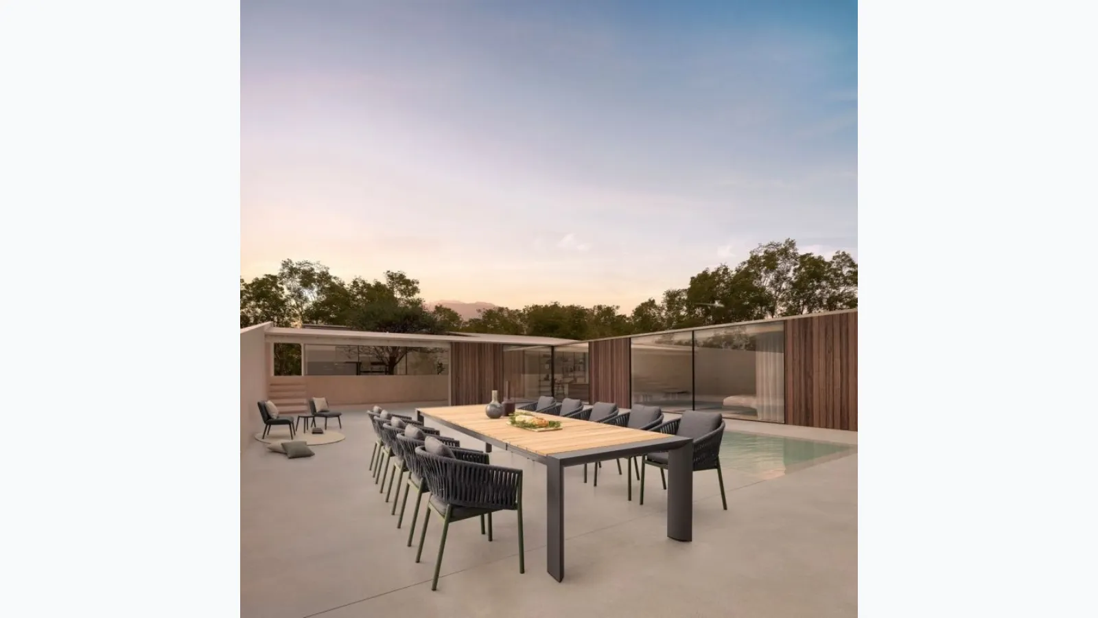 Cameron teak table by Bizzotto