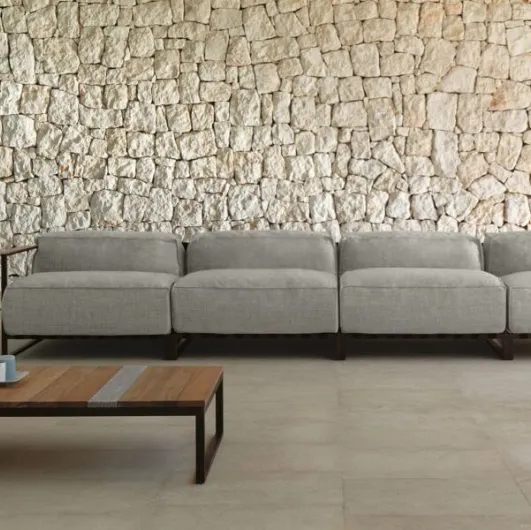 Casilda wooden coffee table with Talenti marble slats