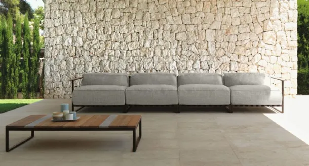 Casilda wooden coffee table with Talenti marble slats