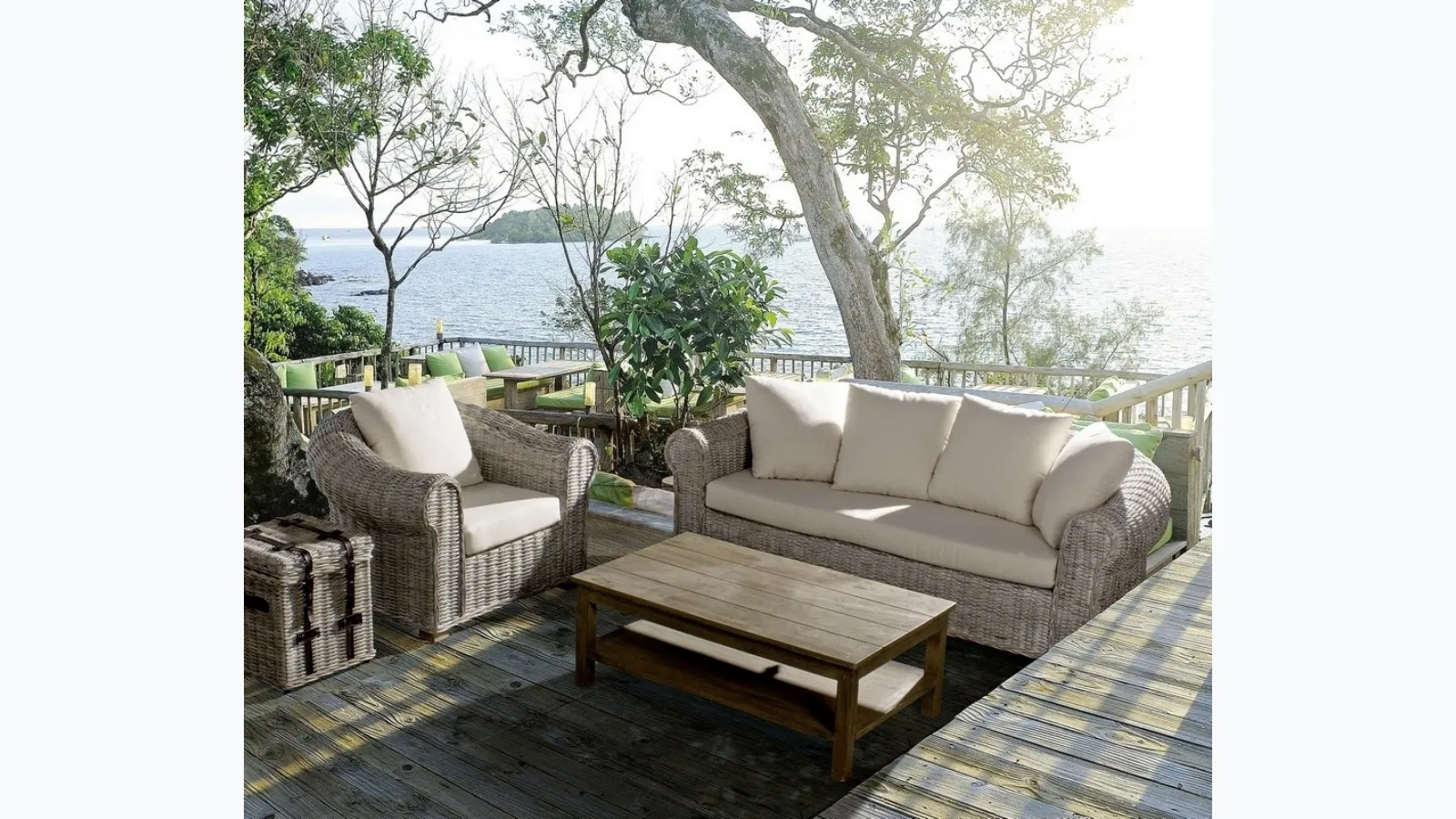 Outdoor furniture Coba in rattan and fabric by Bizzotto.
