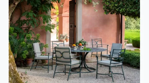 Collier table with Emu stoneware top.