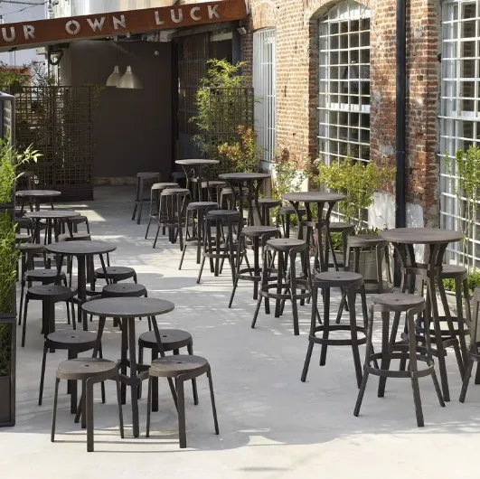 Tables and stools for outdoor Combo by Nardi.