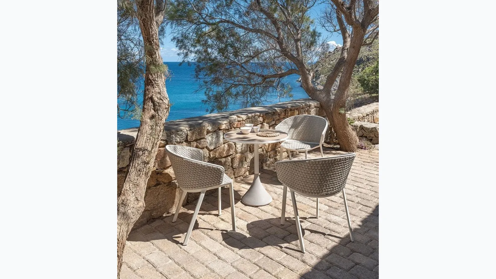 Teak Concrete Table with Ethimo Cement Base
