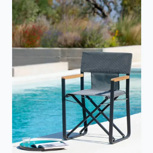 Cosette armchair in aluminum and polypropylene fabric by Unopiu.