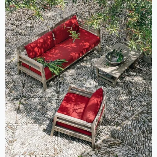 Outdoor lounge Costes in Natural Teak by Ethimo