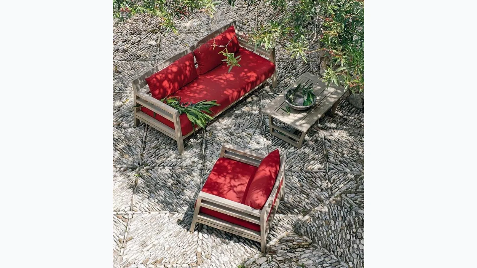 Outdoor lounge Costes in Natural Teak by Ethimo