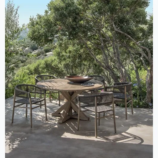 Round teak table Cronos by Ethimo