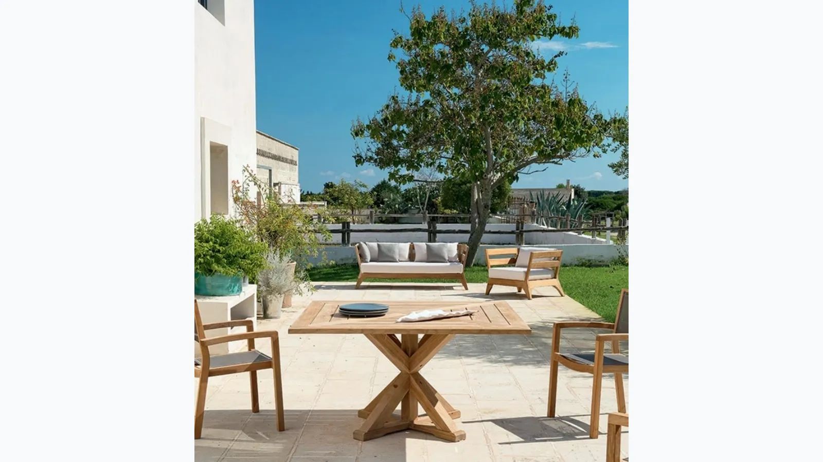 Square Teak table Cronos by Ethimo