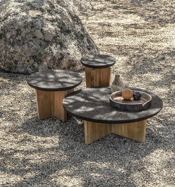 Cross Coffee Table in Teak with cork top by Ethimo