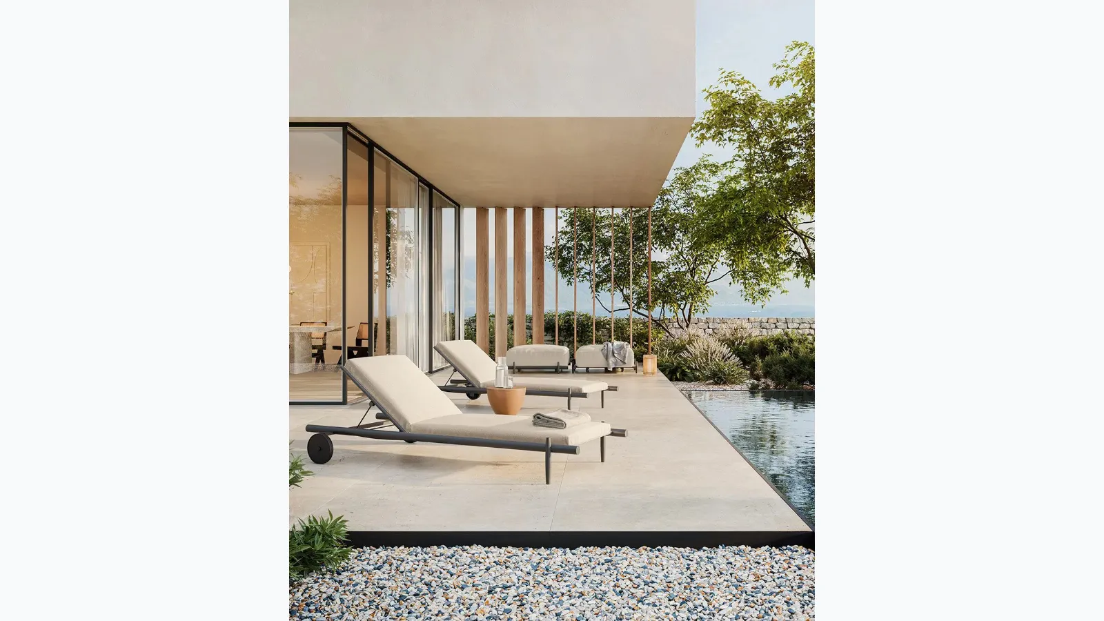 Davos Sunlounger and Pouf