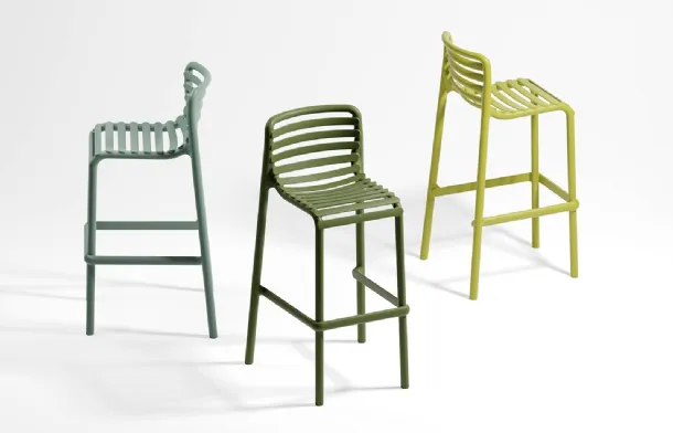 Outdoor polypropylene stool Doga Stool by Nardi
