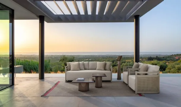 Outdoor furniture Edwin Alu in padded fabric and aluminum by Talenti.