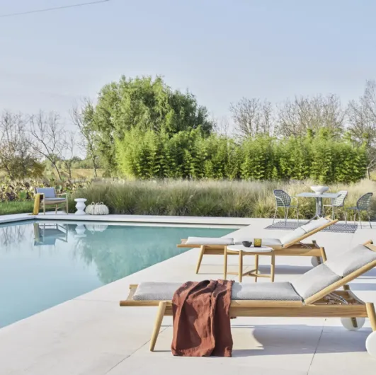 Sunbed Eidos in teak by Gervasoni