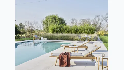 Sunbed Eidos in teak by Gervasoni