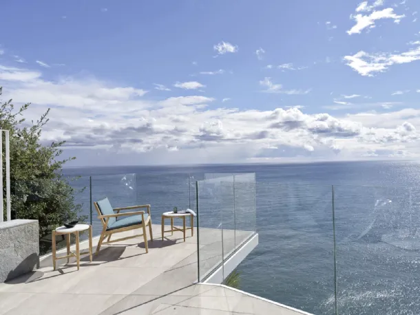 Eidos wooden coffee table with a concrete top by Gervasoni