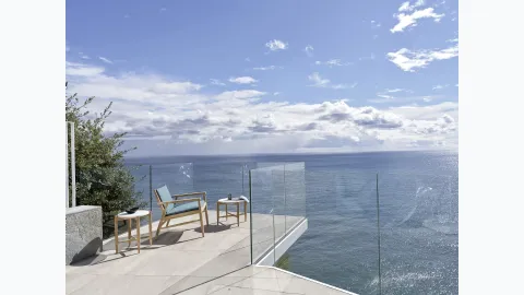 Eidos wooden coffee table with a concrete top by Gervasoni