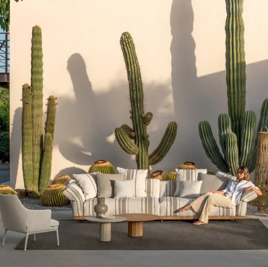 Elton sofa upholstered in fabric by Talenti.