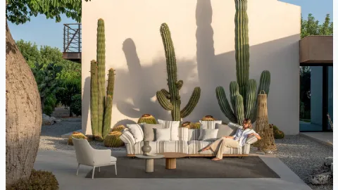 Elton sofa upholstered in fabric by Talenti.