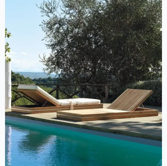 Teak essence sunbed by Ethimo