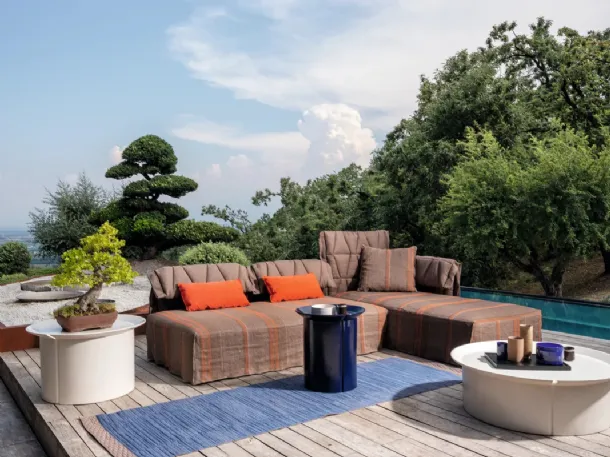 Flair sofa upholstered in fabric by Gervasoni.