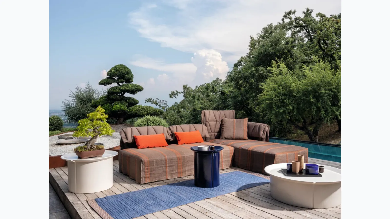 Flair sofa upholstered in fabric by Gervasoni.