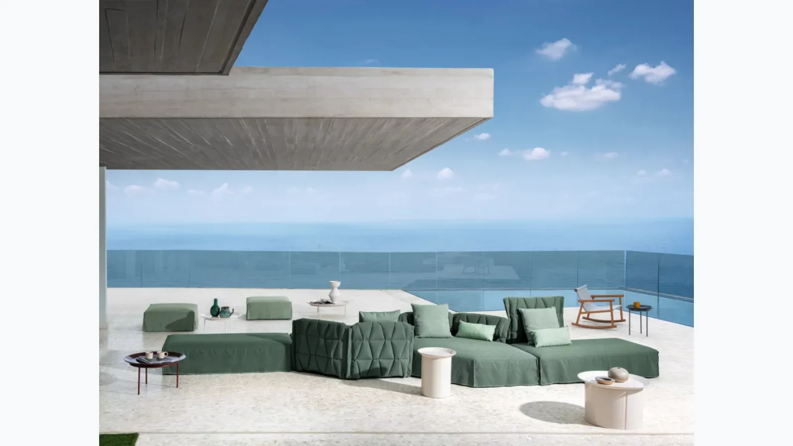 Flair sofa in upholstered fabric by Gervasoni.
