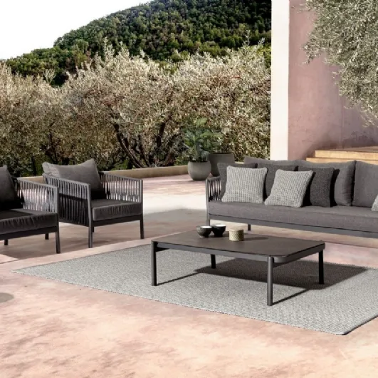 Outdoor furniture Florencia in rope, aluminum, and Bizzotto fabric