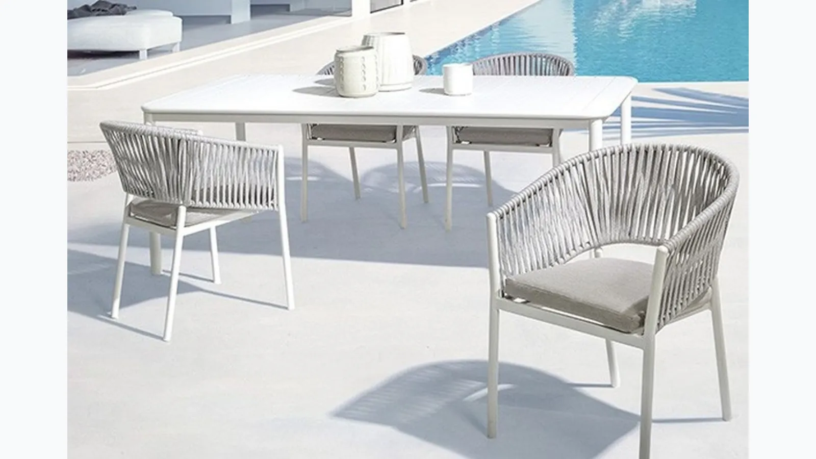 Nautical rope and aluminum Florencia chair by Bizzotto