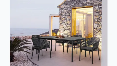 Nautical rope and aluminum Florencia chair by Bizzotto.