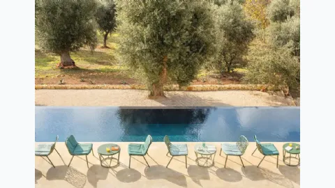 Forest painted aluminum armchair by Fast