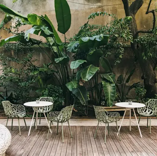 Painted aluminum chair Forest by Fast