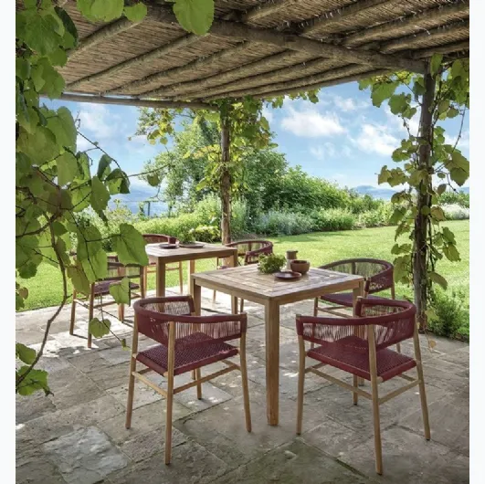 Square Teak Friends table by Ethimo.