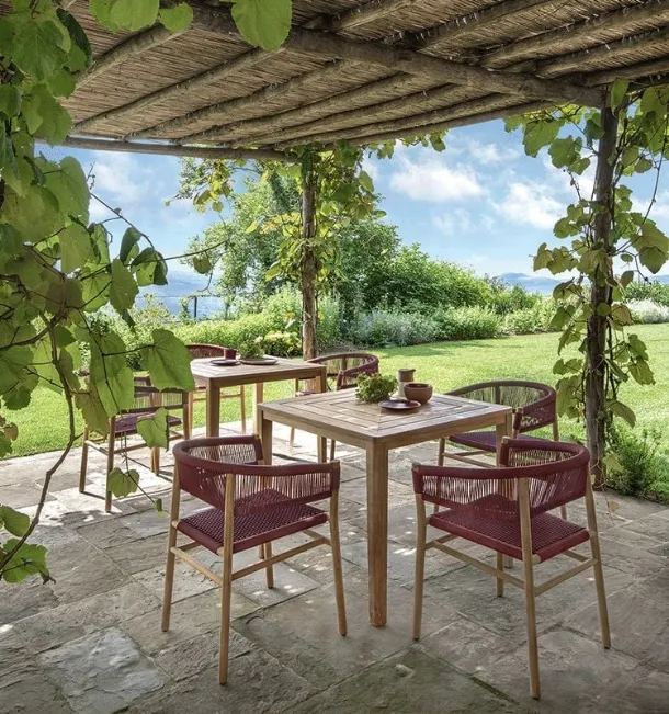 Square Teak Friends table by Ethimo.